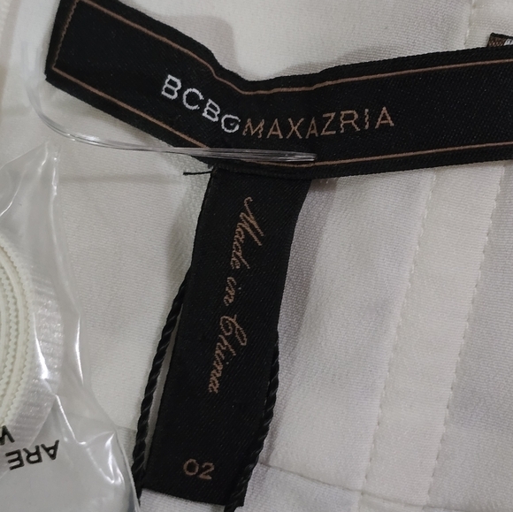 BCBGMaxazria Blue Floral Appliqué Strapless Carbon Bodycon Dress Size 2 New $278 - Picture 10 of 13